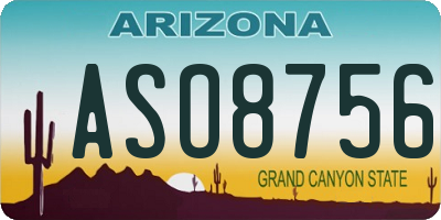 AZ license plate ASO8756