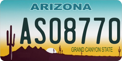 AZ license plate ASO8770