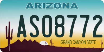 AZ license plate ASO8772