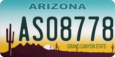 AZ license plate ASO8778