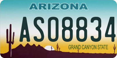 AZ license plate ASO8834