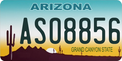 AZ license plate ASO8856