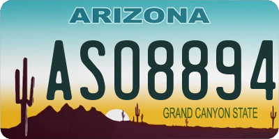 AZ license plate ASO8894