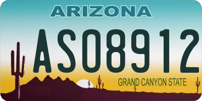 AZ license plate ASO8912