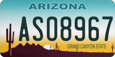 AZ license plate ASO8967