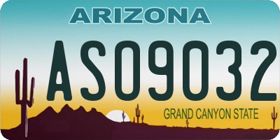 AZ license plate ASO9032