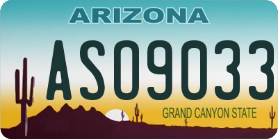 AZ license plate ASO9033