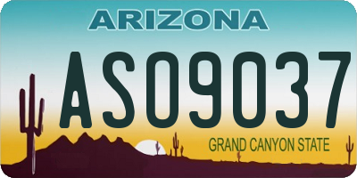 AZ license plate ASO9037