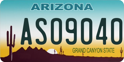 AZ license plate ASO9040