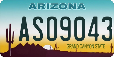 AZ license plate ASO9043