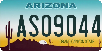 AZ license plate ASO9044