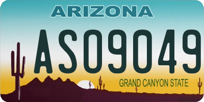 AZ license plate ASO9049