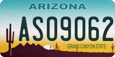 AZ license plate ASO9062