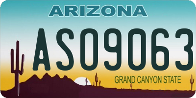 AZ license plate ASO9063