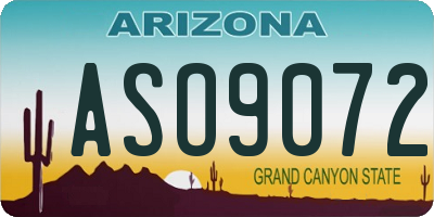 AZ license plate ASO9072