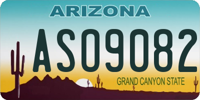 AZ license plate ASO9082