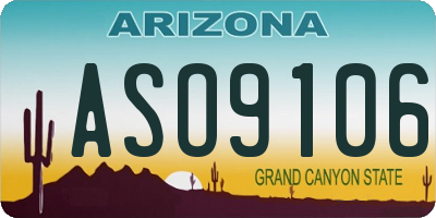AZ license plate ASO9106