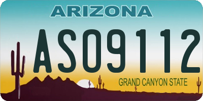 AZ license plate ASO9112