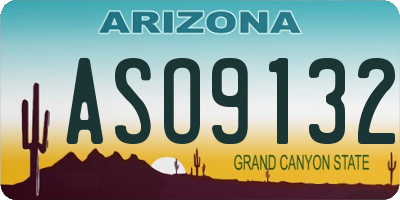AZ license plate ASO9132