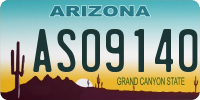 AZ license plate ASO9140