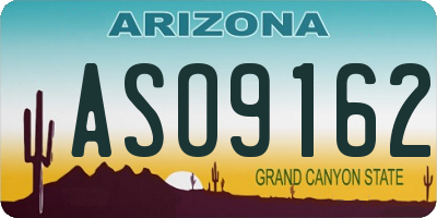 AZ license plate ASO9162