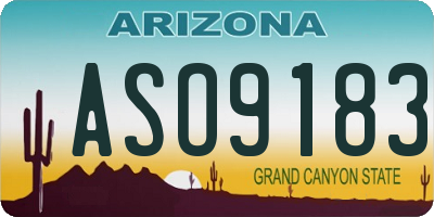 AZ license plate ASO9183