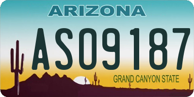 AZ license plate ASO9187