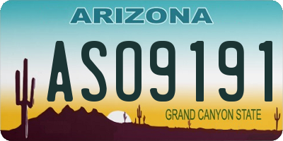 AZ license plate ASO9191