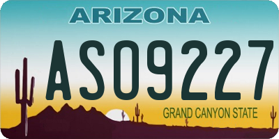 AZ license plate ASO9227