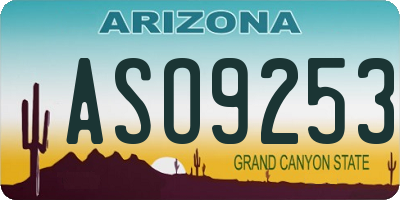 AZ license plate ASO9253