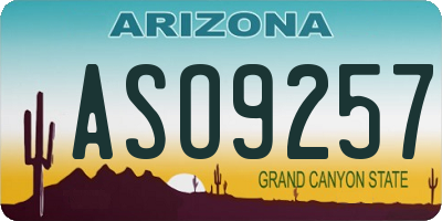 AZ license plate ASO9257