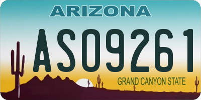 AZ license plate ASO9261