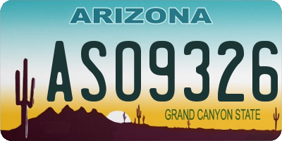 AZ license plate ASO9326