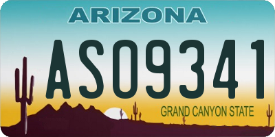 AZ license plate ASO9341