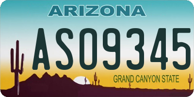 AZ license plate ASO9345
