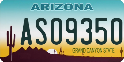 AZ license plate ASO9350