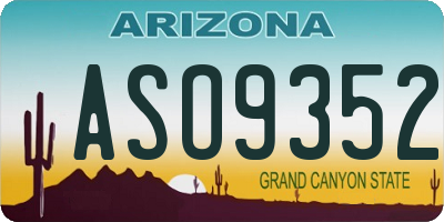AZ license plate ASO9352