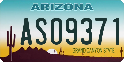 AZ license plate ASO9371