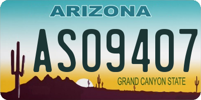 AZ license plate ASO9407