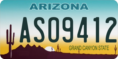 AZ license plate ASO9412