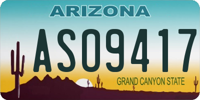 AZ license plate ASO9417