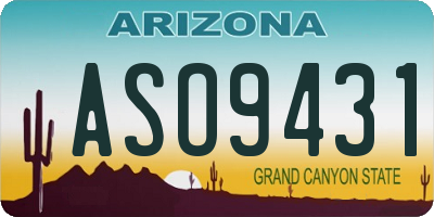AZ license plate ASO9431