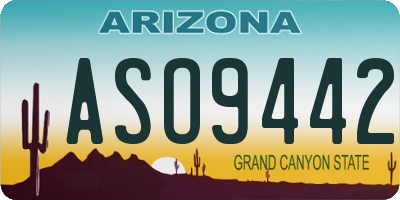 AZ license plate ASO9442