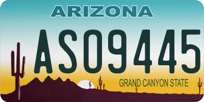 AZ license plate ASO9445