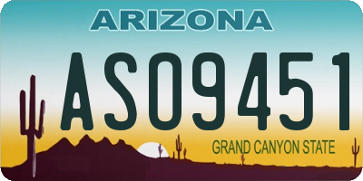 AZ license plate ASO9451