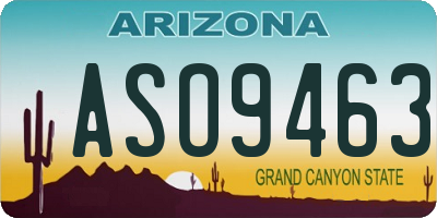 AZ license plate ASO9463