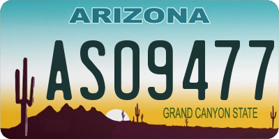 AZ license plate ASO9477