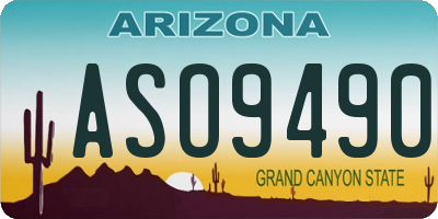 AZ license plate ASO9490