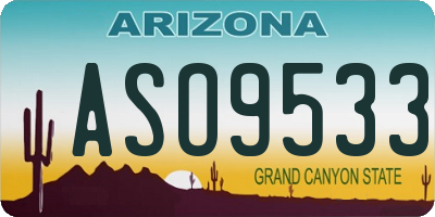 AZ license plate ASO9533
