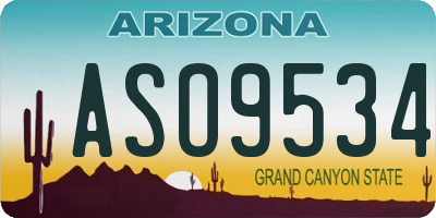 AZ license plate ASO9534